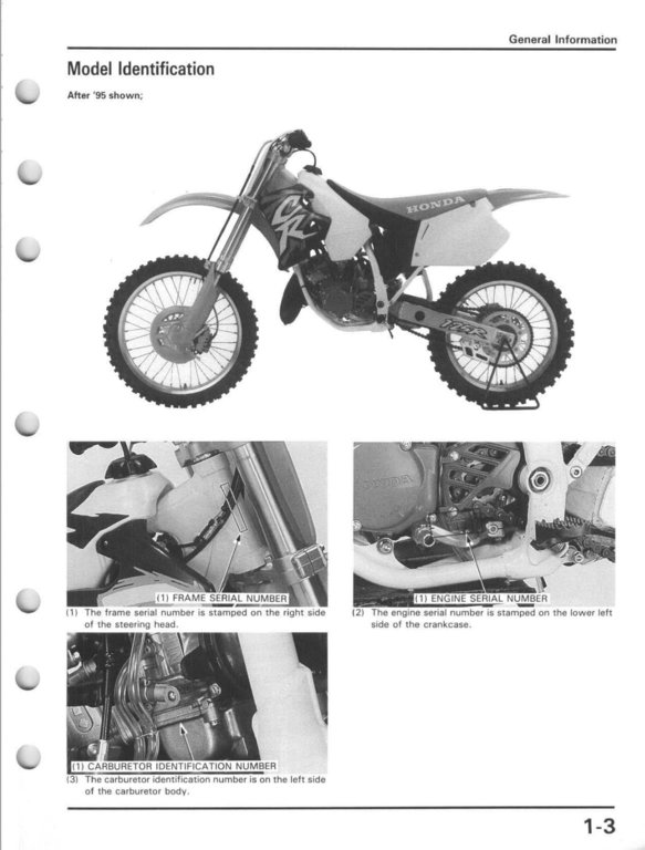 1992 HONDA CR 125 R Manual de mantenimiento del proprietario Instructieboekje 
